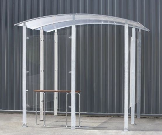  Abri fumeur à fixer au mur - Pieds métal zingué - Abri piéton