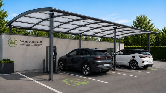 ABRI POUR BORNES DE RECHARGE DE VÉHICULES ÉLECTRIQUES OVALUX