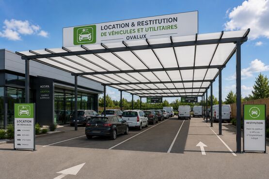  ABRI POUR LOCATION ET RESTITUTION DE VÉHICULES ET UTILITAIRES OVALUX - OVALUX FRANCE
