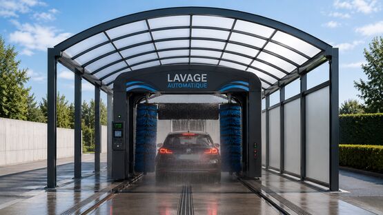 ABRI POUR PORTIQUE DE LAVAGE ET ROULEAUX DE LAVAGE AUTOMOBILE OVALUX