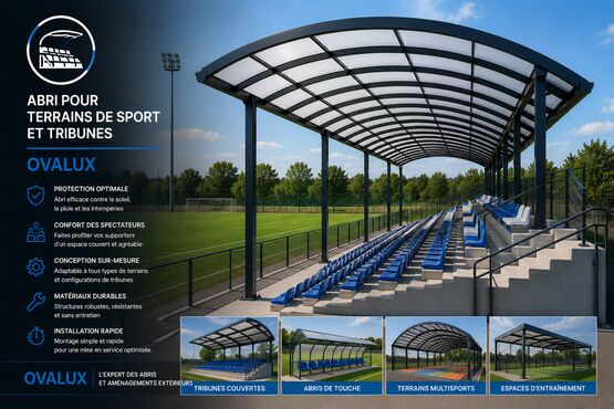 ABRI POUR TERRAINS DE SPORT ET TRIBUNES OVALUX