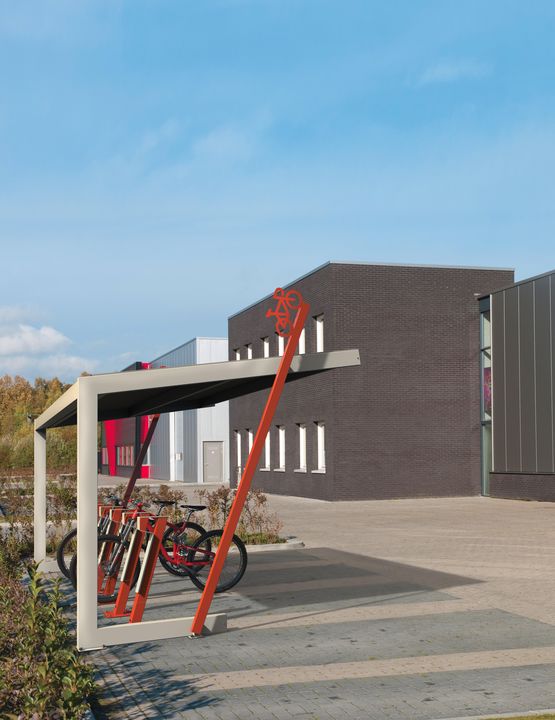  Abri vélos en acier et toit en tôle d’acier ondulée | QUERT 0104844 - PRO URBA