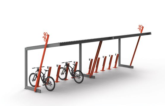  Abri vélos en acier et toit en tôle d’acier ondulée | QUERT 0104844 - Abri vélo