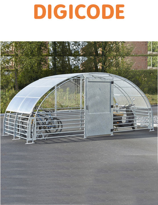  Abri vélos modulable sécurisé 12 places | DIGICODE - ABRIDC12P - EQUIPEMENTECH