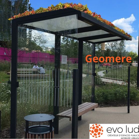  Abribus avec toiture végétalisable | EVO LUD - EVO LUD