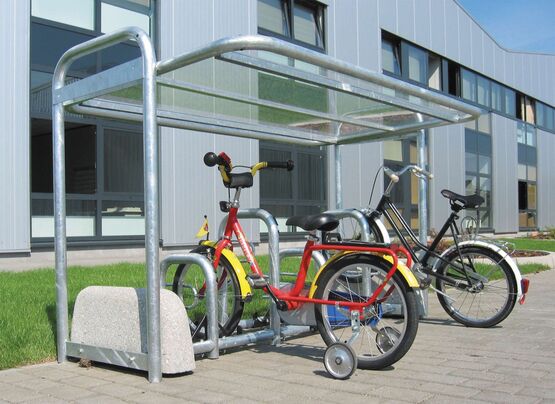 Abris vélos avec toiture en polycarbonate translucide | WHEELE THE KID