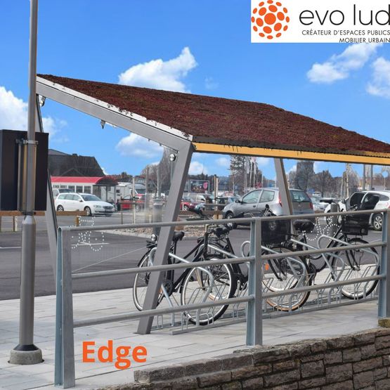 Abris vélos avec toiture végétalisable | Aureo / Edge / Cuby 
