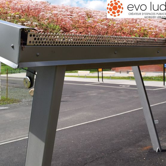  Abris vélos avec toiture végétalisable | Aureo / Edge / Cuby  - EVO LUD