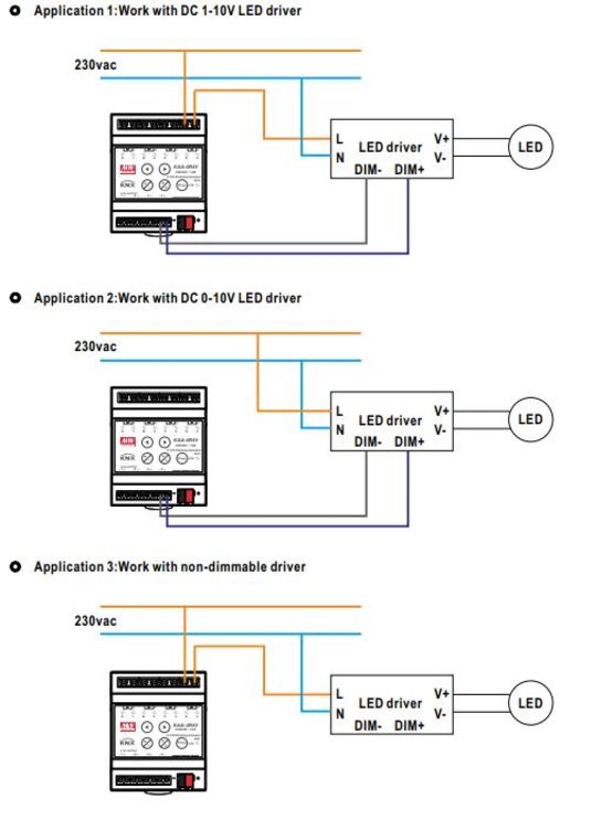 Actionneur de commutation universel à 16A par canal | MEAN WELL KAA-4R4V - Gammes d'appareillage (interrupteurs, commandes, prises, etc.)