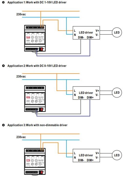  Actionneur de commutation universel à 16A par canal | MEAN WELL KAA-4R4V  - Gammes d'appareillage (interrupteurs, commandes, prises, etc.)