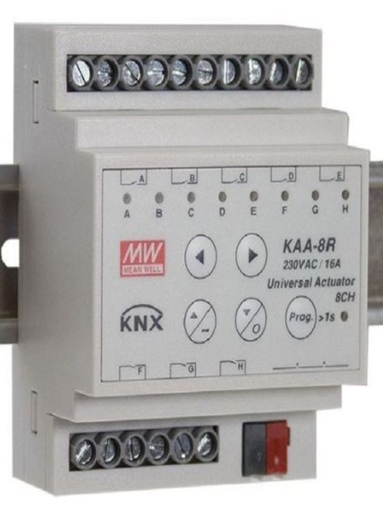  Actionneur de commutation universel à 8 canaux avec16A par canal | MEAN WELL KAA-8R  - Gammes d'appareillage (interrupteurs, commandes, prises, etc.)