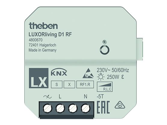 Actionneurs encastrés radio commandés | LUXORliving D1 RF - produit présenté par THEBEN