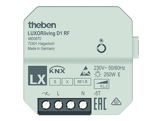 Actionneurs encastrés radio commandés | LUXORliving D1 RF  - produit présenté par THEBEN