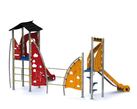  Aire de jeux métallique Masia ferme - 2 toboggans - NORMEQUIP