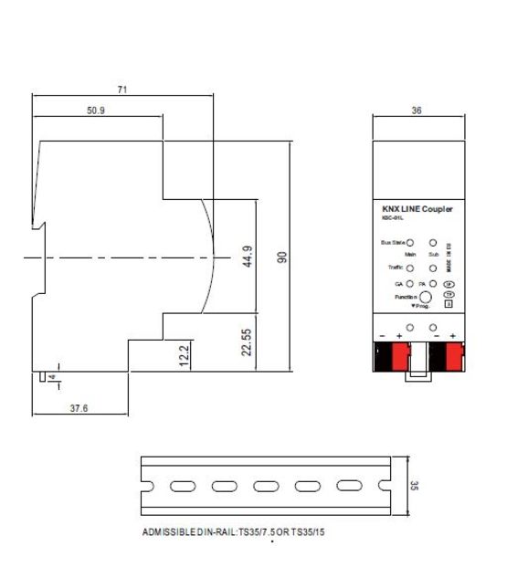  Alimentation avec coupleur de média KNX TP et Plug and Play | MEAN WELL KSC-01L  - Gestion et pilotage de l'éclairage