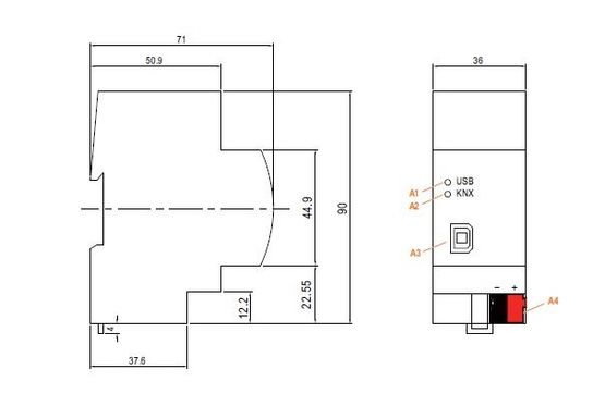  Alimentation en acier galvanisé à accès bidirectionnel et interface USB | MEAN WELL KSI-01U  - Gestion et pilotage de l'éclairage