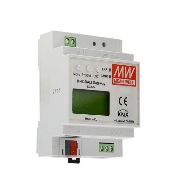 Alimentation entre Passerelle KNX et système d’éclairage DALI | MEAN WELL KDA-064 