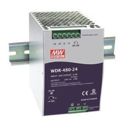 Alimentation industrielle RAIL DIN 480W à sortie unique | MEAN WELL WDR-480-24