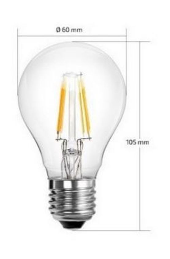  Ampoule LED E27 dimmable filament de saphir synthétique A60 6W | Classic - LED LIGHTING FRANCE