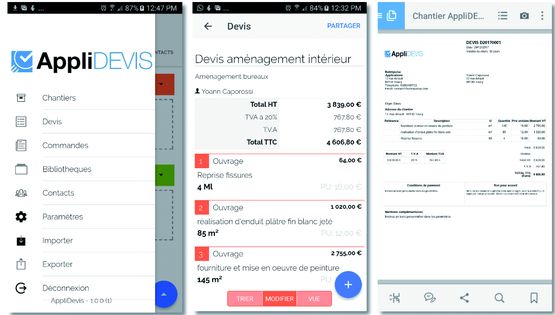 Application mobile pour devis rapide sur site | AppliDevis