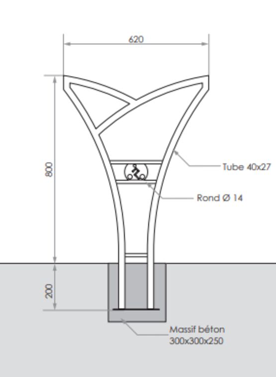  Appui vélo | Appui vélo Arc en ciel en acier galvanisé thermolaqué - SEMCO