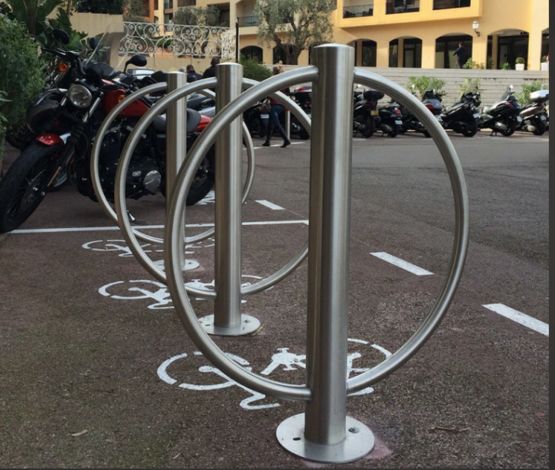  Arceau vélo inox rond avec picto cycle - Abri vélo
