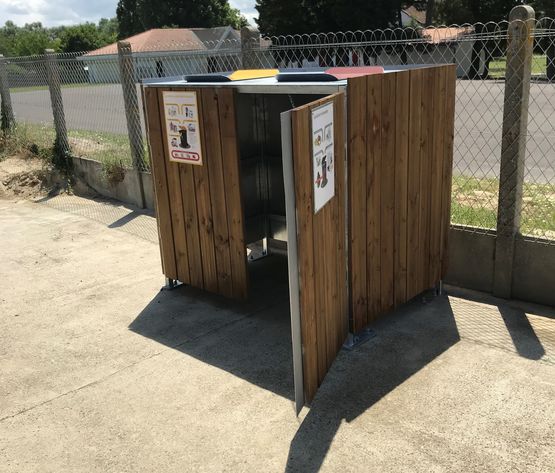 Armoires décoratives en acier et bois pour conteneurs poubelles | Belben - BELBEN