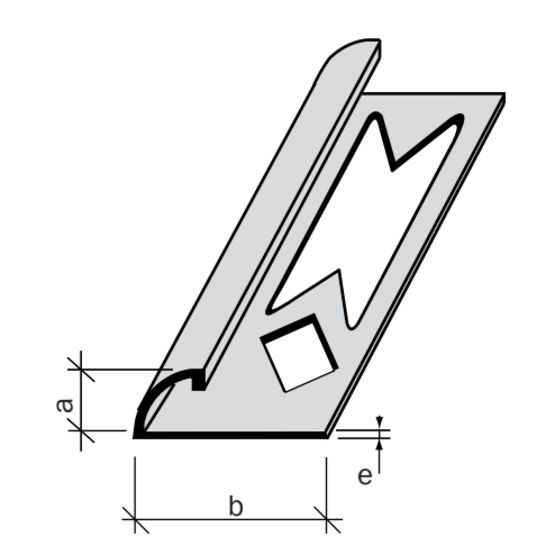Arrêt de carrelage ou de résine 1/4 de rond aluminium, inox ou PVC - produit présenté par ADESOL - TECNO-K