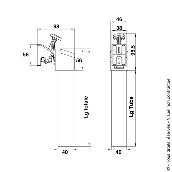  Arrêts de portail - Poussoir avec tube ou universel - TORBEL