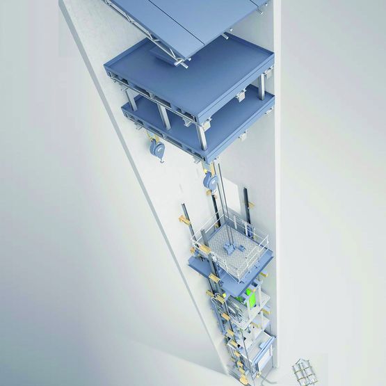 Ascenseur pour matériel et personnes dans gaine en construction | Kone Jumplift