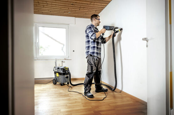 Aspirateur eau et poussières avec manchon de connexion | NT 30/1 Ap Te M - Aspirateur de chantier