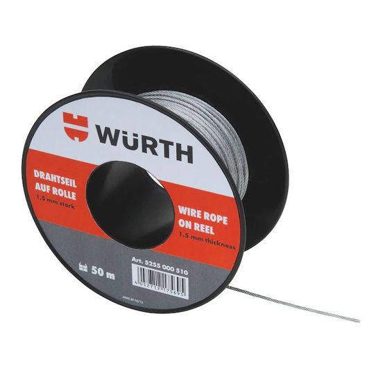  Attaches et bobine de câble pour travaux de suspension - Art. N° 5255001551 - WÜRTH FRANCE