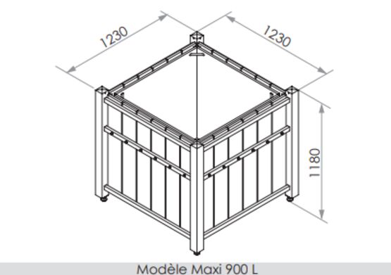 Bac à fleurs | Bac à fleurs Horizon en acier galvanisé et bois - produit présenté par SEMCO
