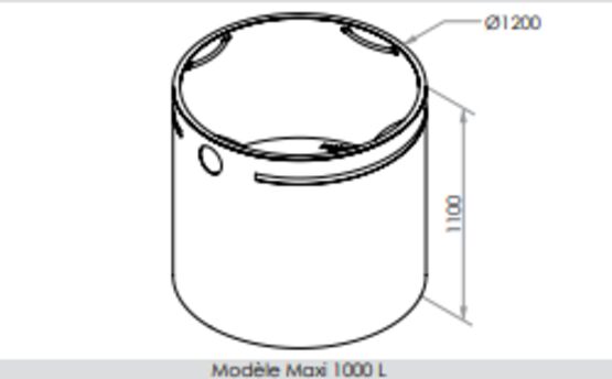 Bac à fleurs urbain | Bac à fleurs Pi en acier cylindrique avec réserve d’eau - produit présenté par SEMCO