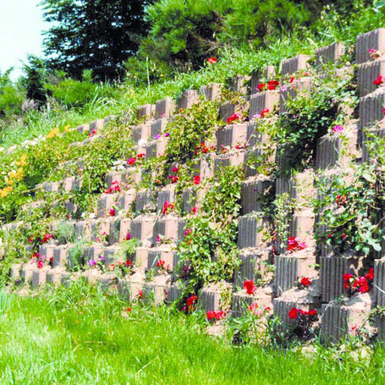 Bac béton pour mur de soutènement à fleurir | Muroflor