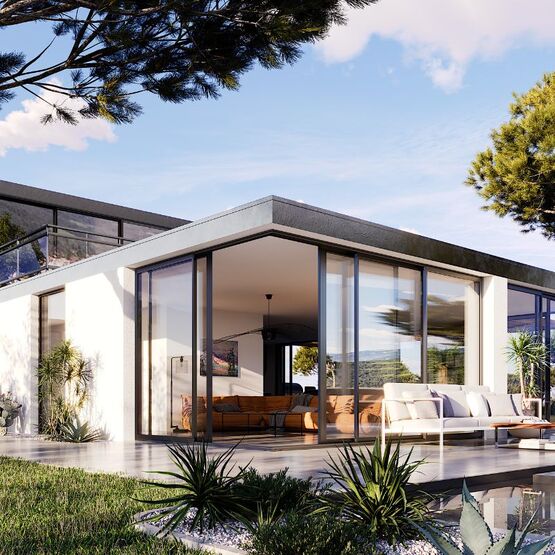Baie coulissante aluminium d'angle hautes performances | Confort+ 6700