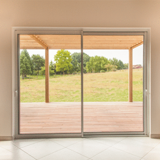 Baie vitrée coulissant aluminium | profil carré classique ou à galandage | Alizéa - MILLET ...