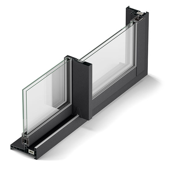 Baie vitrée coulissante avec chariot en aluminium simple et double galets | SLINOVA X
