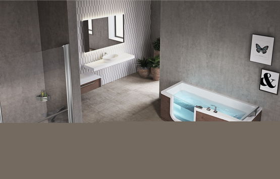  Baignoire à porte pour personnes à mobilité réduite | Baignoire Iris Version Standard  - NEWSANIT
