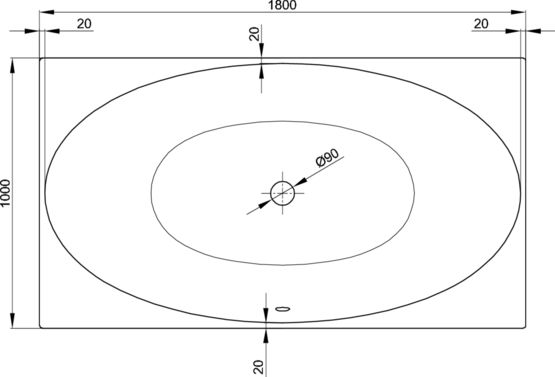  Baignoire Duo elliptique à encastrer en acier titane vitrifié | BetteEve - Baignoire rectangulaire