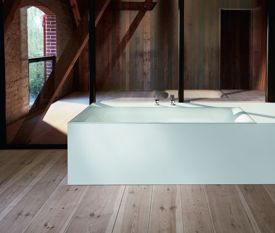  Baignoire encastrable en îlot aux rebords ultra fins en acier titane vitrifié | BetteLux - Baignoire rectangulaire