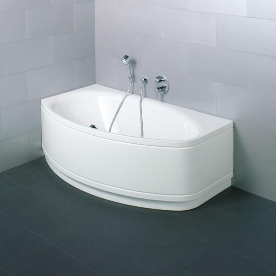  Baignoire encastrée en angle acier titane vitrifié en 2 dimensions | BettePool I - Baignoire d'angle