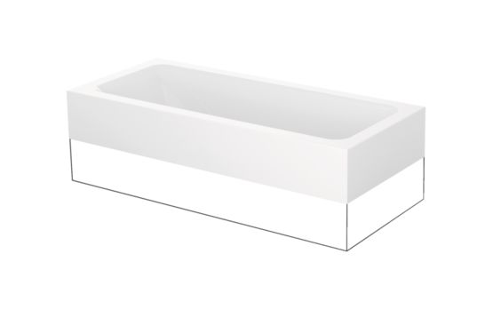 Baignoire rectangulaire semi-encastrée à tablier fixe acier titane vitrifié | BetteOne Relax Highline - produit présenté par BETTE