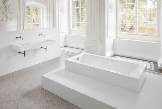  Baignoire rectangulaire semi-encastrée acier titane vitrifié 2 dimensions | BetteOne Highline - BETTE