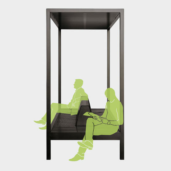  Banc à baldaquin en acier | Kyoto - Banc public