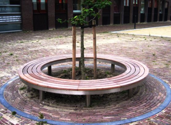  Banc courbe sans dossier | Tree seat - Banc public