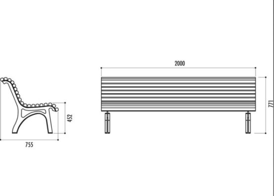  Banc d&#039;extérieur Plaza - NORMEQUIP