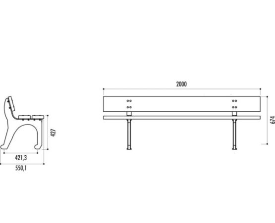  Banc de jardin public Bilbao - NORMEQUIP