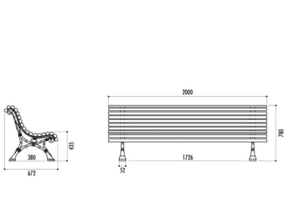  Banc de ville Romantico - NORMEQUIP