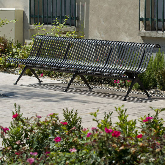  Banc en acier à lames verticales | Banc Lisbonne - Banc public